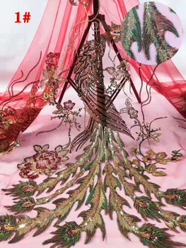 

High-quality embroidered sequins, various lace, African lace fabric, embroidery net, suitable for high-end evening dresses