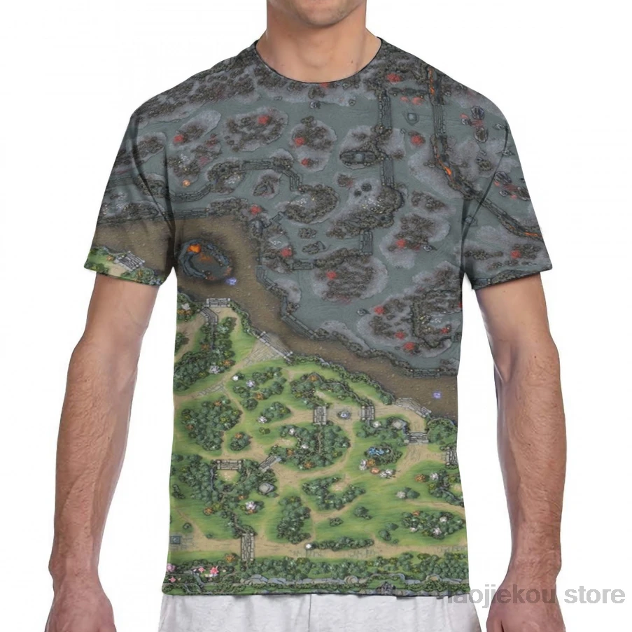 

Dota 2 Reborn 7.00 Map men T-Shirt women all over print fashion girl t shirt boy tops tees summer Short Sleeve tshirts