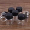 10pcs 5ml 22*30mm Clear Glass Bottles with Black Plastic Lids Empty Tiny Glass Jars DIY Crafts Vials Glass Jars 3