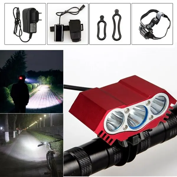 

3 x T6 LED Headlight Front Bike Bicycle HeadLamp Head Light