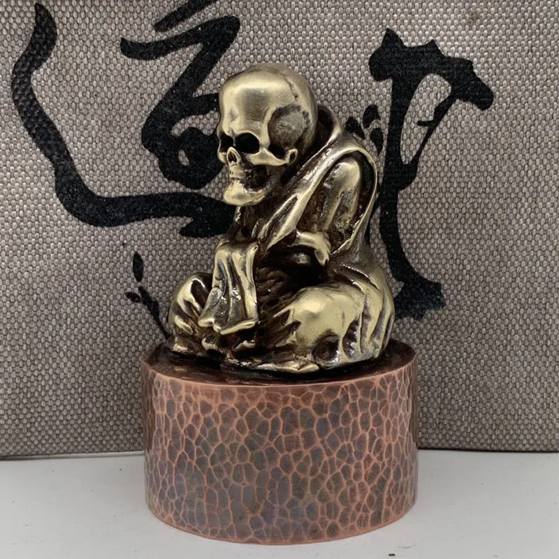 skull buddha statue copper (6)