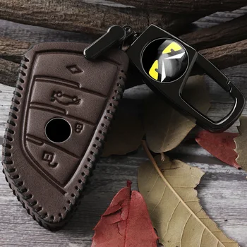 

Suitable for BMW car key cover leather retro series key case 525li 5301 series 3 series 7 series keychain