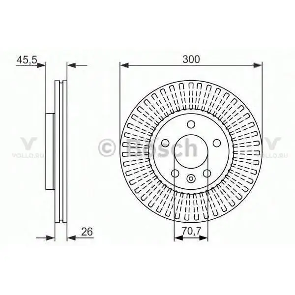 0986479644 BOSCH ТОРМОЗНОЙ ДИСК ПЕРЕДНИЙ