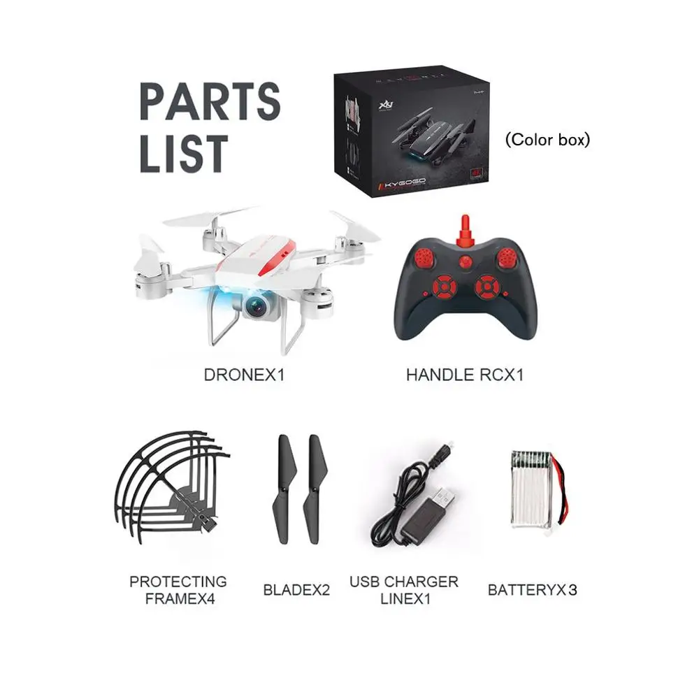  Professional KY606D RC Foldable Drone Aircraft Long Fly Time FPV Helicopter With 0.3MP HD Wifi Came