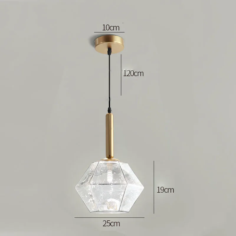 25cmx19cm Chrome Скандинавский светодиодный Железный художественная стеклянная подвеска освещение роскошная столовая гостиная Подвесная лампа спальня бар Лофт домашний декор Подвесная лампа - Цвет корпуса: 25cmx19cm Chrome