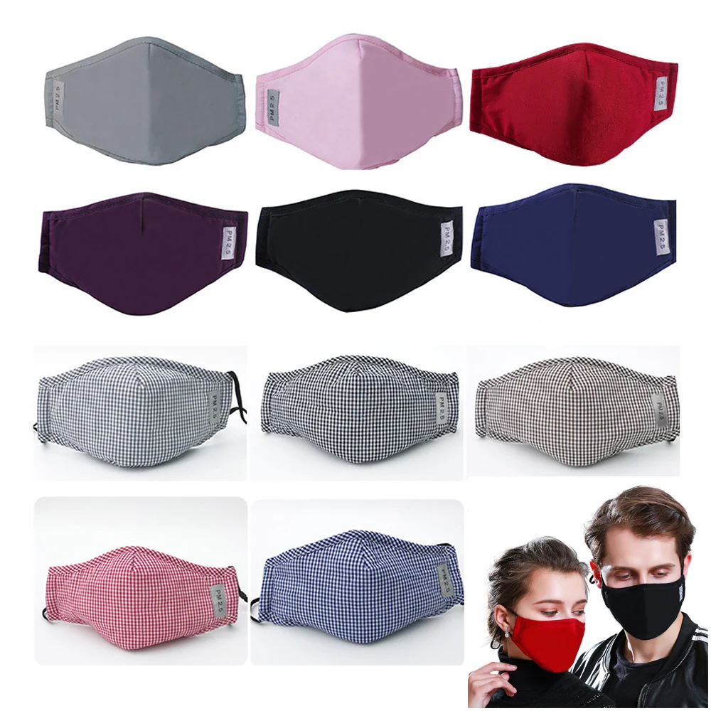 

1Pcs Multi Color Cotton PM2.5 Black mouth Mask anti dust mask Activated carbon filter Windproof Mouth-muffle bacteria proof Flu
