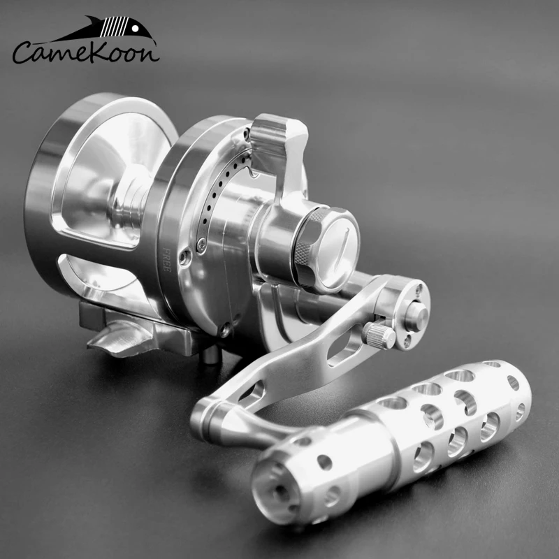 CAMEKOON Saltwater Jigging Fishing Reel CNC Machined 2- Speed Lever Drag  30KG Deep Sea Boat Trolling Big Game Reel