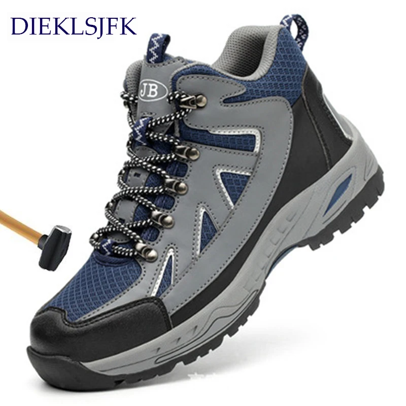 

Dropshipping Waterproof Shoes For Men And Women With Steel Toe Cap Safety Boot Punctured Work Sneakers Breathable Shoes 35-48
