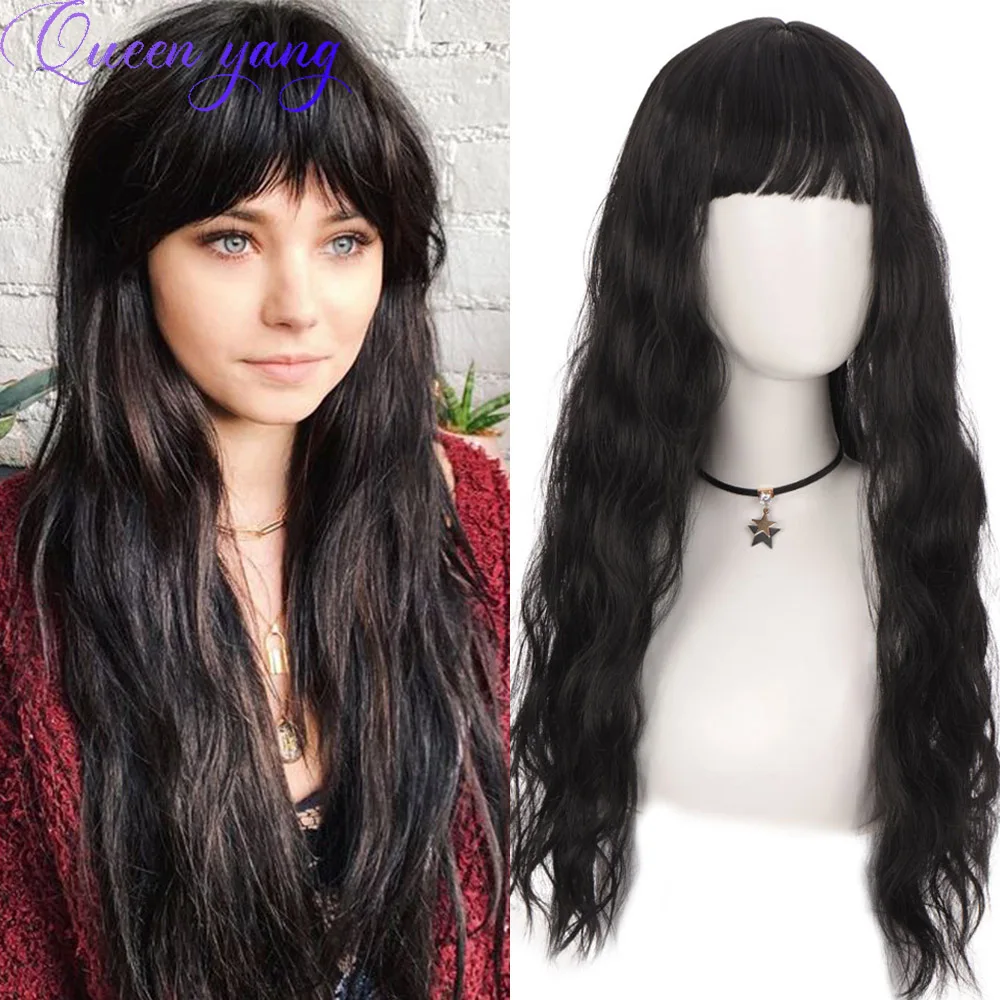 Queenyang Synthetic Wig Female Long Curly Hair Soft Girl Lolita Round Face  Natural Black Cone Head Korean Hairstyle Fullheadgear - Synthetic Wigs(for  Black) - AliExpress