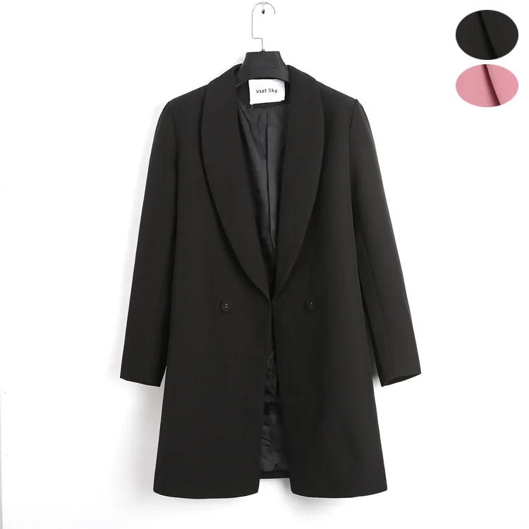 

Ss115 Spring Korean-style-Style One-Button Casual Suit Women's Mid-length Versatile Loose-Fit Suit Coat