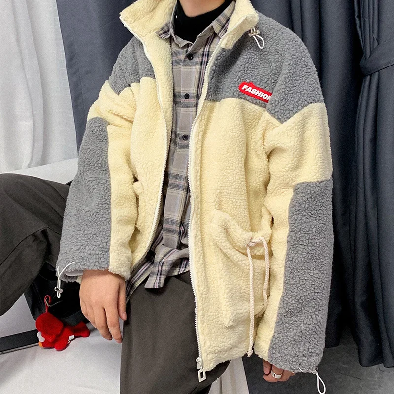 light gray Winter Korean Version Of Europe And The New Thickening Lapel Loose Stitching Wool Liner Woolen Coat - Цвет: light gray
