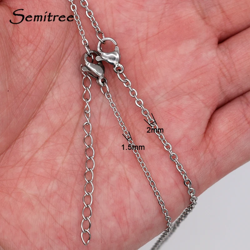 Цепочки Semitree из нержавеющей стали под золото 10 шт. 50 см 2 мм ожерелья Модная