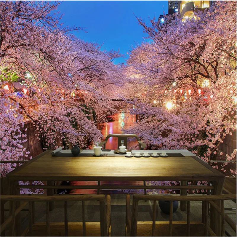 Японская архитектура вишневый цвет 3D фотобумага s Кухня суши ресторан Izakaya