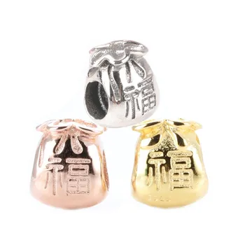 

Original 925 Sterling Silver Bead New Fashion Bag Beads Fit Pandora Women Bracelet & Necklace Diy Jewelry