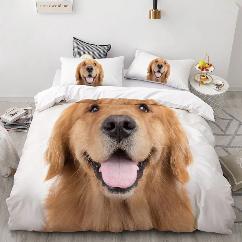 3D роскошный комплект постельного белья на заказ/King/Europe/USA, набор пододеяльников, одеяло/одеяло, Комплект постельного белья с рисунком животных домашних собак, Прямая поставка