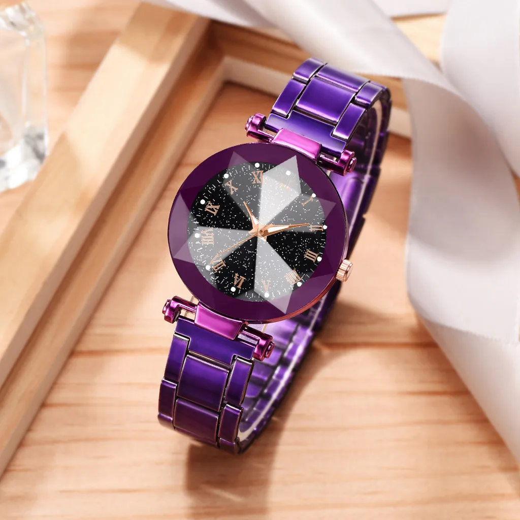 Luxury Ladies Watch Starry Sky Stainless Steel Bracelet Watches For Women Crystal Analog Quartz Wristwatches Sports Dress Clock