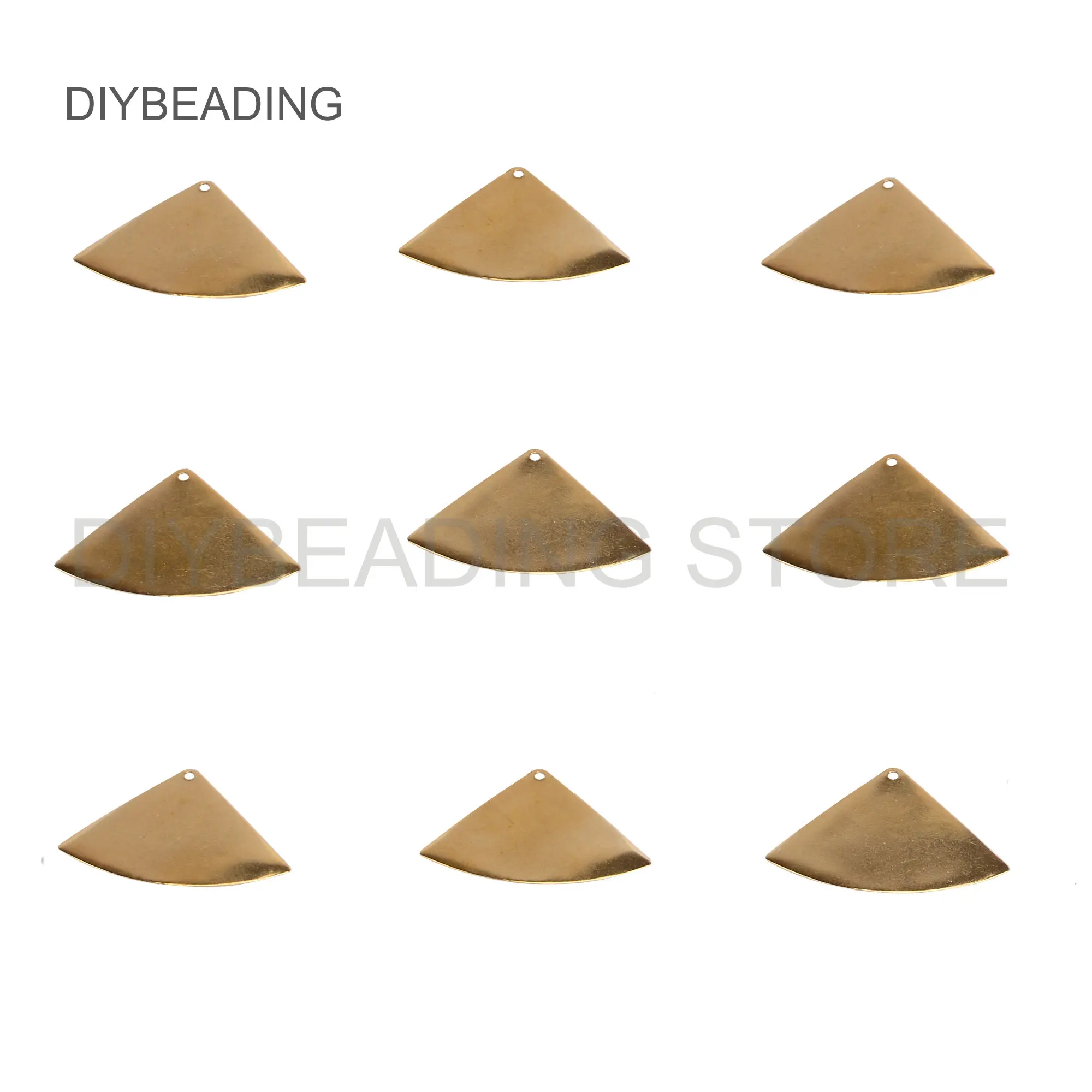 

10-500 Pcs Curved Thin Brass Fan Charms Pendant Stamping Tag Findings for Fashion Necklace Earrings Jewelry Making Supplies