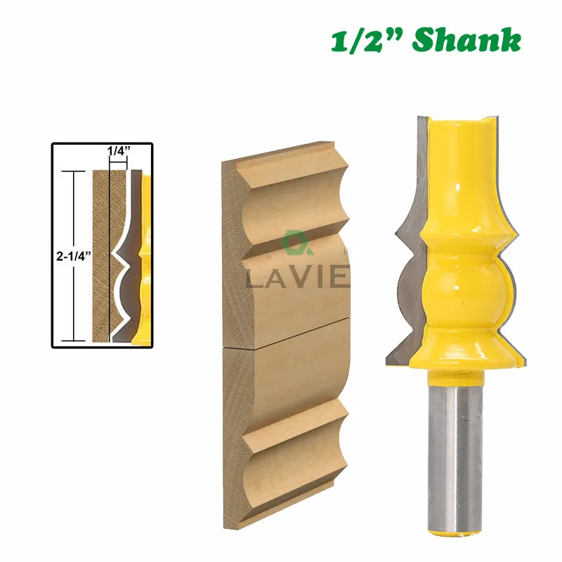 

12mm 1/2 Shank Milling Cutter Woodwork Lamp Model Armrest Crown Molding Router Concave Radius Bits Tenon Woodworking MC03048