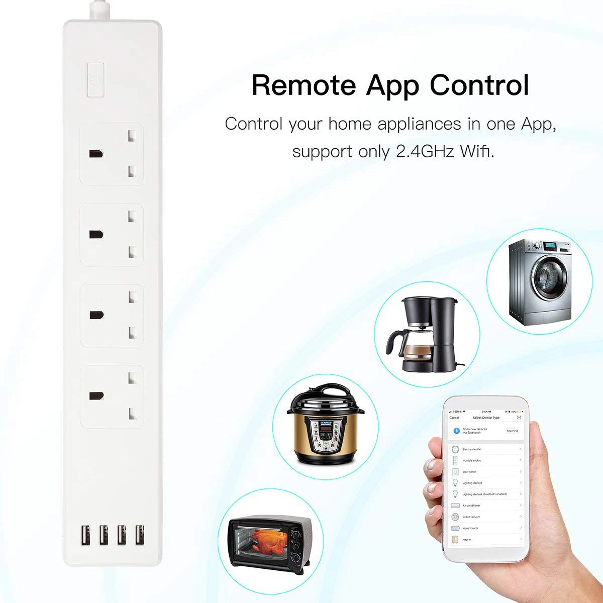 Умный удлинитель с Wi Fi сетевой фильтр розетка стандарта Великобритании USB Homekit 6
