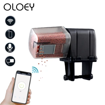 

1PC Automatic Fish Feeder WiFi Remote Control Timer Speech Home Aquarium Adjustable Food Feeding Portable Fish Feeder Tools