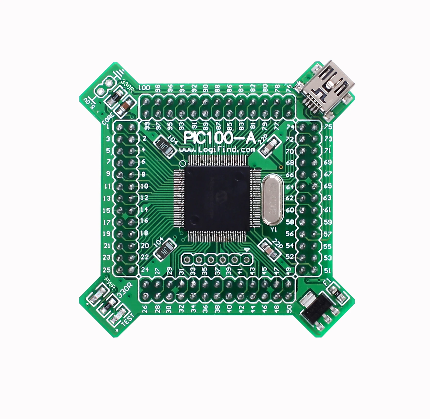 

PIC24 microcontroller learning development board core board PIC100-A with PIC24HJ128GP210A