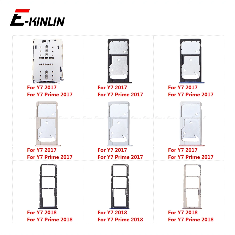 

Sim Card Socket Slot Tray Reader Holder Connector Micro SD Adapter Container For HuaWei Y7 Prime 2018 2017 Replacement Parts