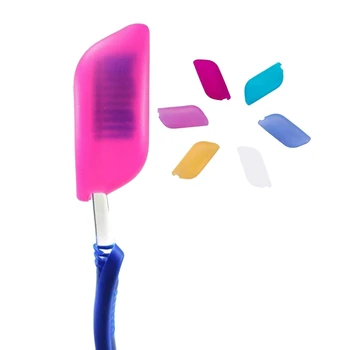 

6-Pack Silicone Toothbrush Holder Covers - Great Protective Case for Home, Travel, Outdoor & Camping - Hygienic and Anti-Bacteri