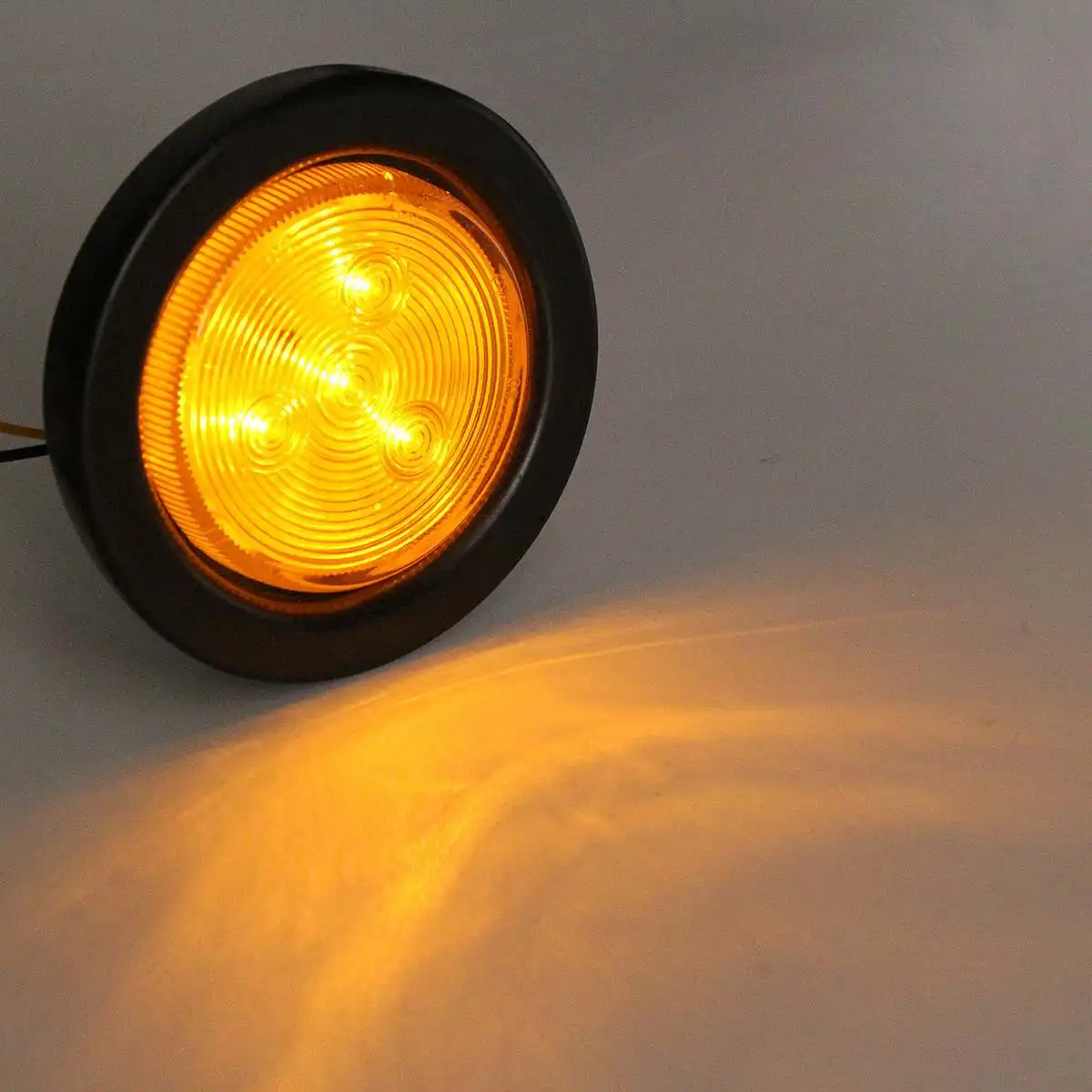 1 шт./2 шт. 12 в грузовик прицеп 2," Круглый боковой маркер светодиодный световая сигнальная лампа 4 светодиодный Янтарный/красный задний свет для грузовика комплект для освещения автомобиля - Испускаемый цвет: Цвет: желтый