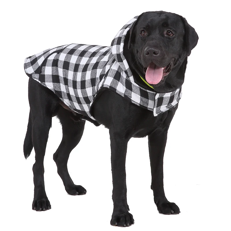 Утепленная куртка для собак, теплая толстовка, одежда для домашних животных для маленьких и больших собак, зимняя клетчатая куртка для мопса, толстовки с капюшоном для домашних животных, 35