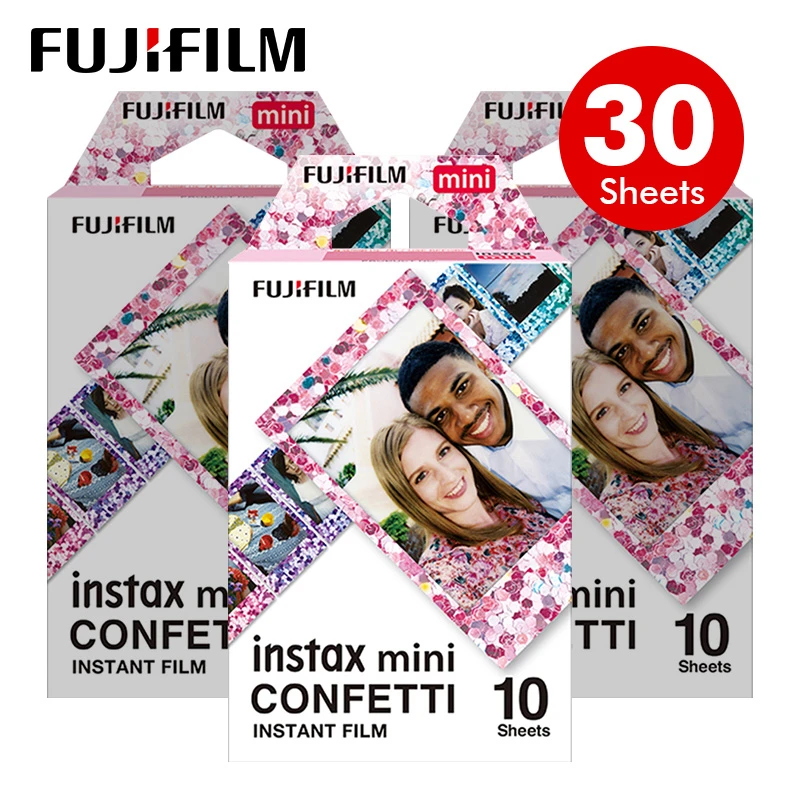 30 Sheets Подлинная Fujifilm Instax Mini 8 пленка конфетти Fuji мгновенная фотобумага 10-50 листов For70 7s 50 s 90 25Share SP-1 LOMO camera - Цвет: 30 Sheets