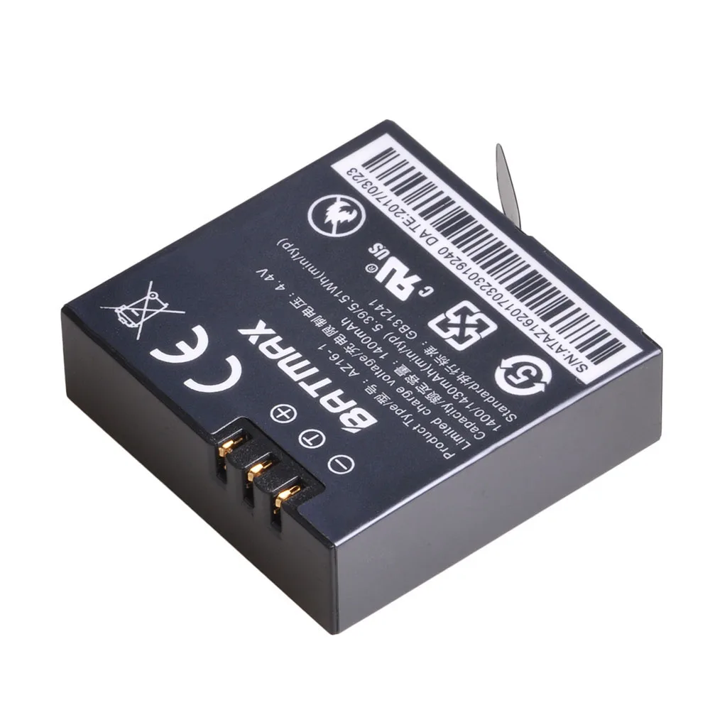1-Pack 1400mAh Xiaomi yi 4K Аккумулятор для камеры XiaoYi 4K 2 экшн-камеры II Xiaomi Yi аксессуары
