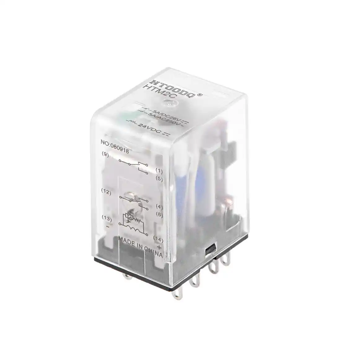 DC24V катушки 8Pin Пластик чехол Мощность реле зеленый индикатор светильник HTM2C|Реле|
