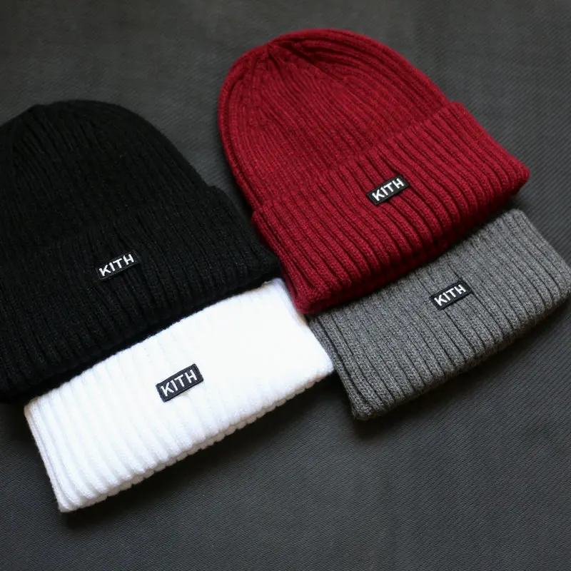 KITH Beanie, теплые зимние шапки для мужчин и женщин, аксессуары, женские Акриловые шапки, забавные вязаные Beenie шапки Skullcap, рыбак