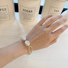 AOMU Ручная работа в стиле барокко с искусственным жемчугом из бисера металлические звенья цепи браслеты с кисточкой для женщин и мужчин очаровательные модные вечерние ювелирные изделия подарок