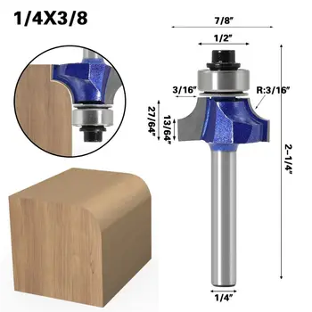 

1/4'' Shank Corner Round Router Bit with Bearing Milling Cutter for Wood Woodwork M20 20 Dropship