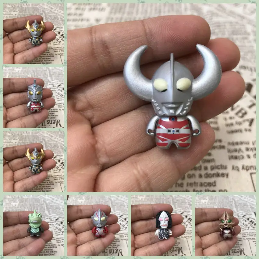 Genuino Bulk Padre Di Ultra Taiga Ultraman Mebius Ace Q Versione Ornamenti Fatti A Mano Action Figure Mini Giocattoli Di Modello