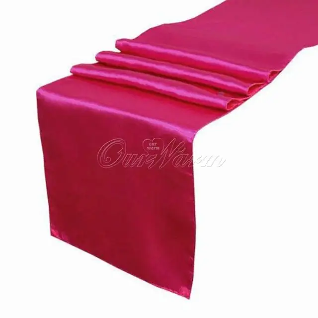 OurWarm Satin Table Runners for Wedding 12\"x108\" Multi Colors for Wedding Table Decoration Event Party Supplies Home Textile - Цвет: fus