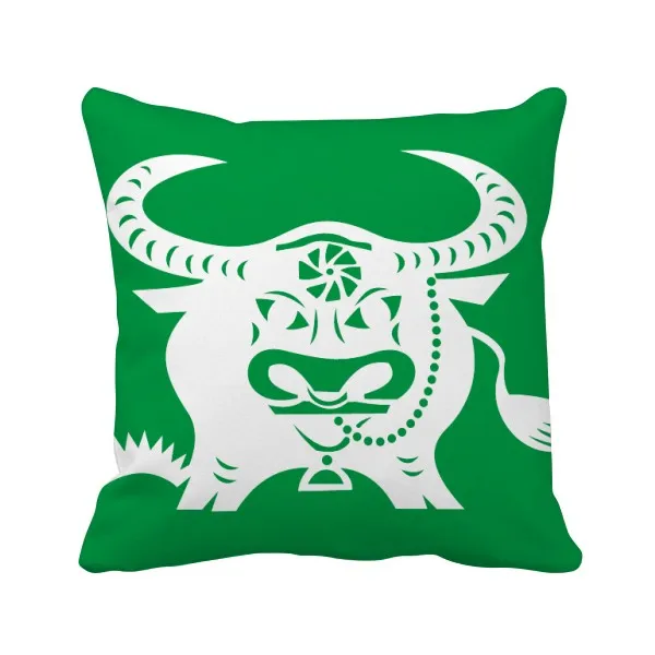 

Year Of Ox Animal China Zodiac Pattern Throw Pillow Square Cover