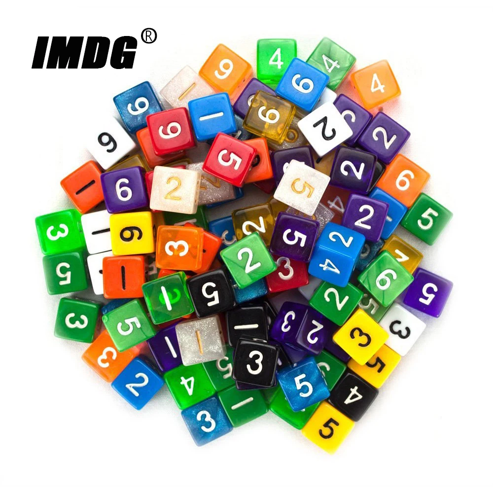 

6pcs/pack Acrylic D6 Dice 6-sides Accessories Polyhedron Colorful DND Dice Digital Game Dice
