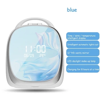 

USB Rechargeable Makeup Storage Box Cosmetics with LED Lights Mirror Storage Case Portable Jewelry Box Dust Drawer Mirror 2020