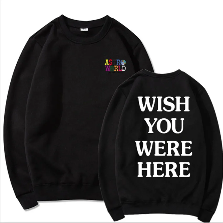 TRAVIS SCOTT ASTROWORLD WISH YOU WERE HERE HOODIES fashion letter HOODIE streetwear Man woman Pullover Sweatshirt |