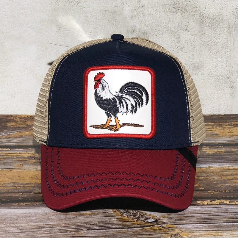 blue COCK Высококачественная бейсбольная Кепка с вышивкой в виде одинокого волка и фермы, модная женская и мужская кепка, Регулируемая Кепка с изображением животных, Черная кепка для папы - Цвет: blue COCK