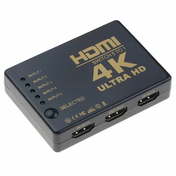 

Ultra HD 4K HDMI Splitter 1x5 Port 3D 4K*2K Video HDMI Switch Switcher HDMI 1 Input 5 Output HUB With IR Remote