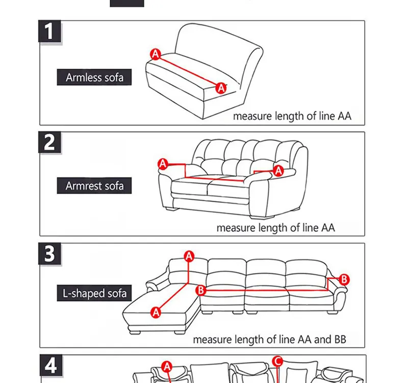 L-Shaped Sofa Cover Corner Sofa Slipcovers Elastic Chaise Cover 1/2/3/4 Seater Stretch Sectional Couch Armchair Cover Protector
