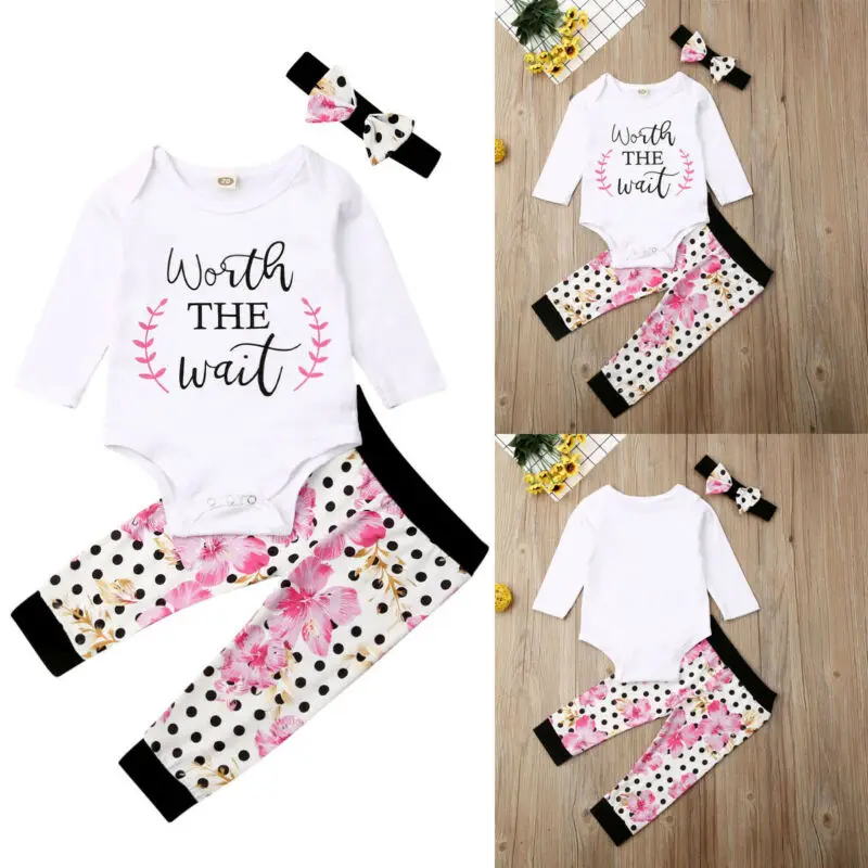

Newborn Kids Baby Girl 0-24M Floral Clothes Jumpsuit Romper Bodysuit Pants Outfit Set