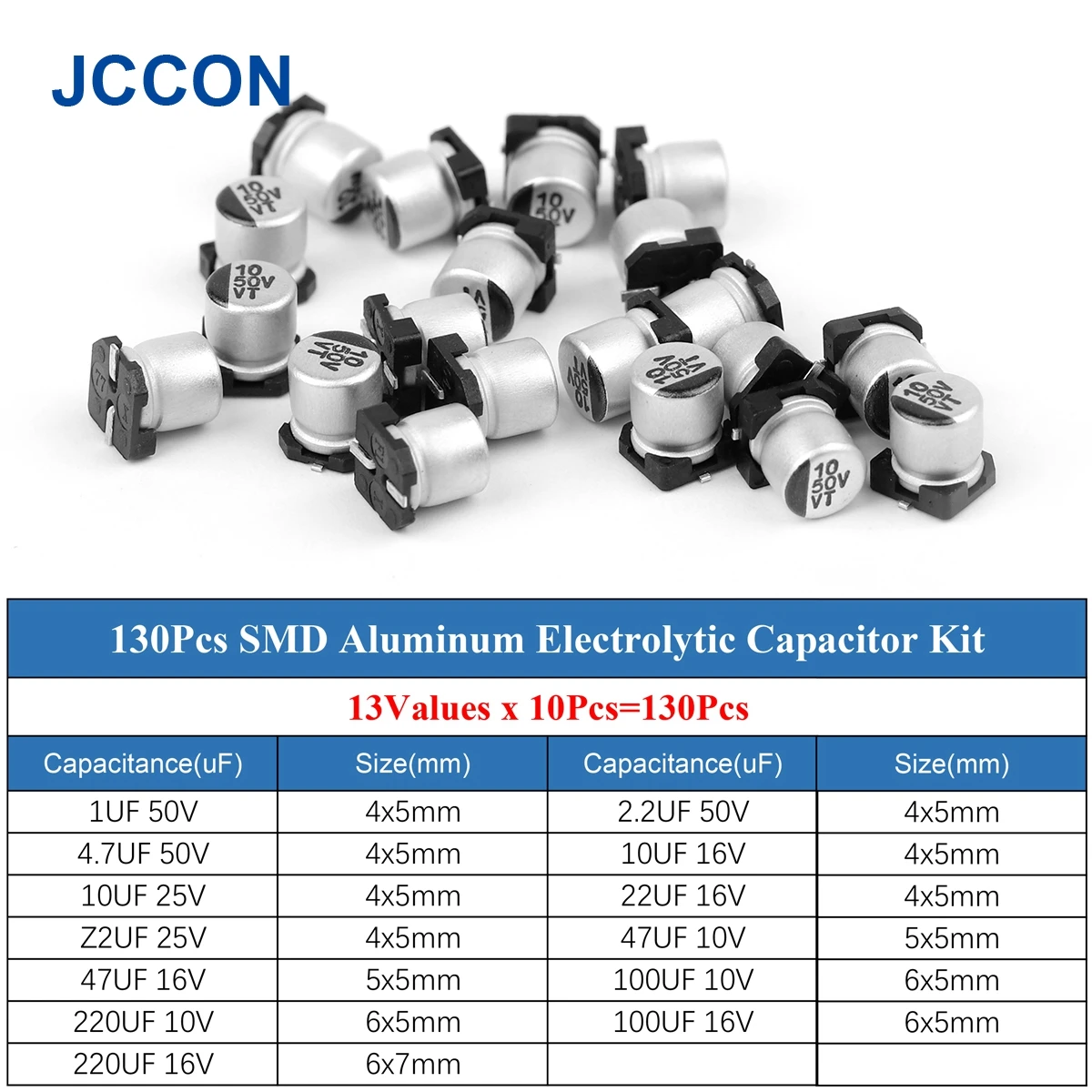 130 개/몫 SMD 알루미늄 전해 커패시터 모듬 키트 13 값 x 10Pcs = 130Pcs 샘플 키트 마더 보드 솔리드 커패시터 -  AliExpress
