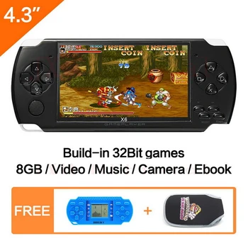 

Free Shipping 4.3 inch Handheld Game Console 8GB Mp4 Mp5 Function Video Game Built In 1200+ games for gba/gbc/snes/fc/smd