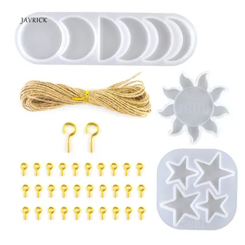 

Moon Sun Star God Resin Casting Mold Moon Phase Pendant Home Deor Mold Crescent Moon Full Moon Epoxy Craft Moulds Tools