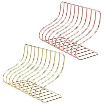 

2020 New 10 Grid File Storage Shelf Book Stand Bookend Wrought Iron Organizer Office Home