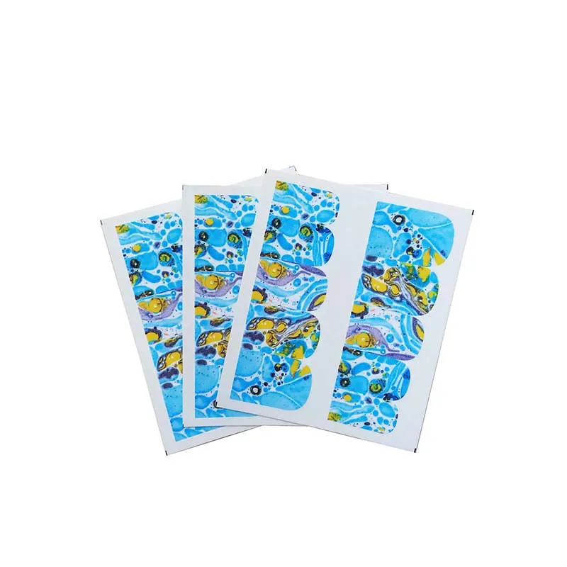 

Blue Marble Nail Art Sticker Water Transfer Decal Watermark Slider Manicure Full Wrap Tool Decor 3PCS C27